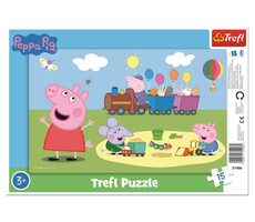 Trefl - Puzzle - Prasátko Peppa: Veselý vláček / 15 dílků / 26 x 16 cm / věk 3+