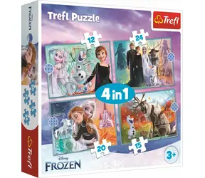 Trefl - Puzzle - Ledové království: Úžasný svět 4v1 / 12|15|20|24 dílků / 28.5 x 20.5 cm / věk 3+