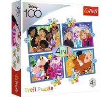 Trefl - Puzzle - Disney 100 let: Disneyho veselý svět 4v1 / 35|48|54|70 / 28.5 x 20x5 cm / věk 4+