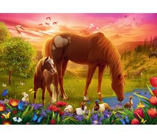 Trefl - Puzzle - Koně na louce / 500 dílků / 48 x 34 cm / věk 10+