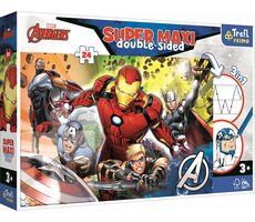 Trefl - Puzzle - Oboustranné puzzle Avengers SUPER MAXI / 24 dílků / 60 x 40 cm / věk 3+