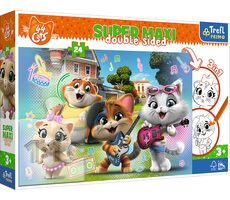 Trefl - Puzzle - Oboustranné puzzle 44 koček SUPER MAXI / 24 dílků / 60 x 40 cm / věk 3+