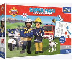 Trefl - Puzzle - Oboustranné puzzle Požárník Sam a jeho tým SUPER MAXI / 24 dílků / 60 x 40 cm / věk 3+