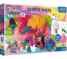 Trefl - Puzzle - Oboustranné puzzle Trollové 3: Šťastný Trollí den SUPER MAXI / 24 dílků / 60 x 40 cm / věk 3+
