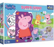 Trefl - Puzzle - Oboustranné puzzle Prasátko Peppa SUPER GIANT / 15 dílků / 60 x 40 cm / věk 2+