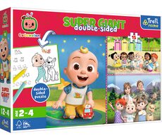 Trefl - Puzzle - Oboustranné puzzle Cocomelon: Veselý den s přáteli SUPER GIANT / 15 dílků / 60 x 40 cm / věk 2+