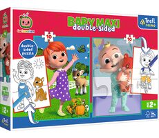 Trefl - Puzzle - Oboustranné puzzle Cocomelon: Veselý den s přáteli BABY MAXI / 15 dílků / 60 x 40 cm / věk 2+