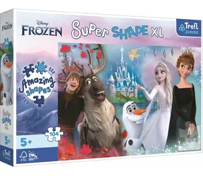 Trefl - Puzzle - Super Shape XL Ledové království 2: Ve světě Anny a Elsy / 104 dílků / 60 x 40 cm / věk 5+
