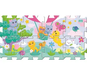 Trefl - Puzzle - Pěnové puzzle Rozverná koťata / 117 x 60 cm / 28.5 x 28.5 cm / věk 2+