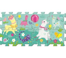 Trefl - Puzzle - Pěnové puzzle Veselé lamy / 117 x 60 cm / 28.5 x 28.5 cm / věk 2+