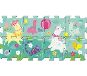 Trefl - Puzzle - Pěnové puzzle Veselé lamy / 117 x 60 cm / 28.5 x 28.5 cm / věk 2+