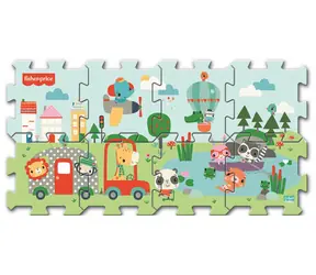 Trefl - Puzzle - Pěnové puzzle Úsměv Fisher Price / 117 x 60 cm / 28.5 x 28.5 cm / věk 2+ 