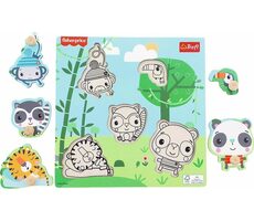 Trefl - Vkládačka - Dřevěná vkládačka Fisher Price: Džungle / věk 18 měsíců +