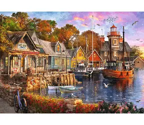 Trefl - Puzzle - Premium Plus Tea Time: Přístav u moře / 1000 dílků / 68.3 x 48 cm / věk 12+