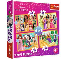 Trefl - Puzzle - Disney princezny: Pohádkové příběhy 4v1 / 35|48|54|70 dílků / 28.5 x 20.5 cm / věk 4+