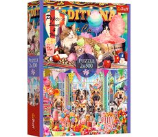 Trefl - Puzzle - Chlupatí přátelé / 2x 500 dílků / 48 x 34 cm / věk 10+