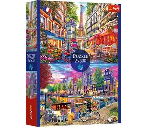 Trefl - Puzzle - Evropská města / 2x 500 dílků / 48 x 34 cm / věk 10+