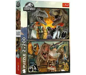 Trefl - Puzzle - Jurský Svět / 2x 200 dílků / 41 x 27.5 cm / věk 7+
