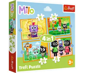 Trefl - Puzzle - Milo 4v1 / 12|15|20|24 dílků / 28.5 x 20.5 cm / věk 7+