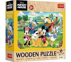 Trefl - Puzzle - Dřevěné puzzle Mickey a přátelé / 24 dílků / 28 x 19.5 cm / věk 3+