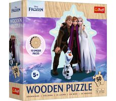 Trefl - Puzzle - Dřevěné obrysové puzzle Ledové království: Prima parta / 50 dílků / 22.4 x 28 cm / věk 5+