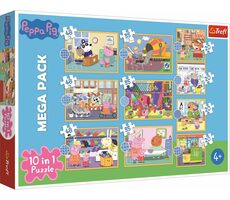 Trefl - Puzzle - Prasátko Peppa 10v1 / 20|35|48| / 4x(16.7x15.6) a 6x(22.3x15.6) cm / věk 4+