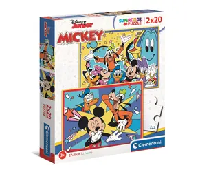 Clementoni PUZZLE Mickey se baví s kamarády / 2x20 dílků / od 3 let