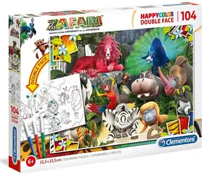 Clementoni Oboustranné PUZZLE Zafari: V džungli / 104 dílků / od 6 let