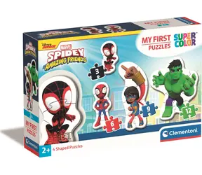 Clementoni Moje první PUZZLE Spidey a jeho úžasní přátelé 4v1 / 3+6+9+12 dílků / od 3 let