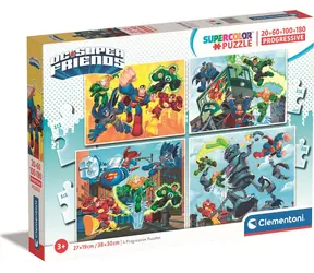 Clementoni PUZZLE DC Super Friends 4v1 / 20+60+100+180 dílků / od 6 let