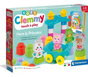 Clementoni Soft Clemmy Velká hrací sada s knížkou Rytíř a princezna / od 6 měsíců