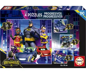 EDUCA Puzzle Batwheels 4v1 / (12 & 16 & 20 & 25 dílků) / od 3 let