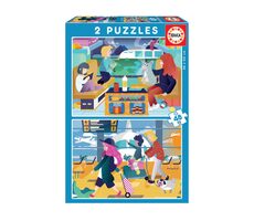 EDUCA Puzzle Cestování / 2x48 dílků / od 3 let 