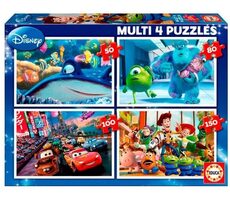 EDUCA Puzzle Disney Pixar Mix 4v1 / (50 & 80 & 100 & 150 dílků) / od 5 let 