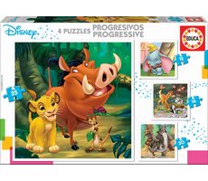 EDUCA Puzzle Disney pohádky 4v1 / (12 & 16 & 20 & 25 dílků) / od 3 let 