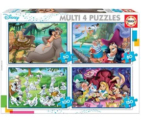 EDUCA Puzzle Disney pohádky 4v1 (50 & 80 & 100 & 150 dílků) / od 5 let 