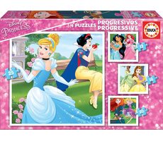EDUCA Puzzle Disney princezny 4v1 / (12 & 16 & 20 & 25 dílků) / od od 3 let