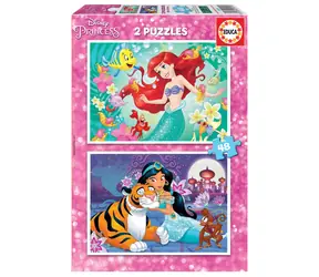 EDUCA Puzzle Disney princezny: Ariel a Jasmína / 2x48 dílků / od 5 let