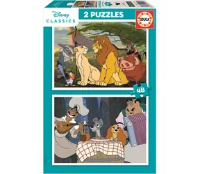 EDUCA Puzzle Disney Zvířata / 2x48 dílků / od 3 let 