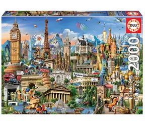EDUCA Puzzle Divy Evropy / 2000 dílků / od 12 let 