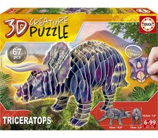 EDUCA 3D puzzle Triceratops / 67 dílků / od 6 let