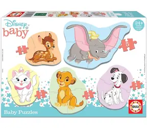 EDUCA Baby puzzle Disney zvířata 2 - 5v1 (3-5 dílků) / 19 dílků / od 2 let