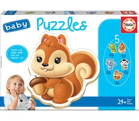 EDUCA Baby puzzle Zvířátka 5v1 (3-5 dílků) / 19 dílků / od 2 let