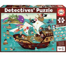 EDUCA Detektivní puzzle Pirátská loď / 50 dílků / od 4 let