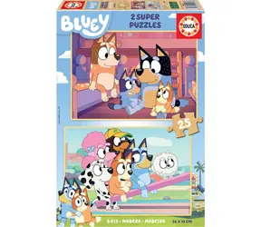 EDUCA Dřevěné puzzle Bluey / 2x25 dílků / od 3 let