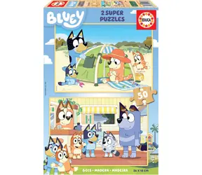 EDUCA Dřevěné puzzle Bluey / 2x50 dílků / od 4 let