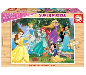 EDUCA Dřevěné puzzle Disney Princezny / 100 dílků / od 6 let