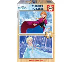 EDUCA Dřevěné puzzle Ledové království / 2x25 dílků / od 3 let