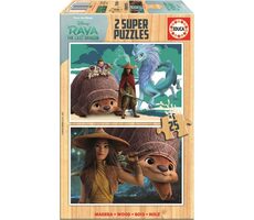 EDUCA Dřevěné puzzle Raya a drak / 2x25 dílků / od 3 let