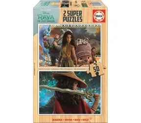 EDUCA Dřevěné puzzle Raya a drak / 2x50 dílků / od 4 let